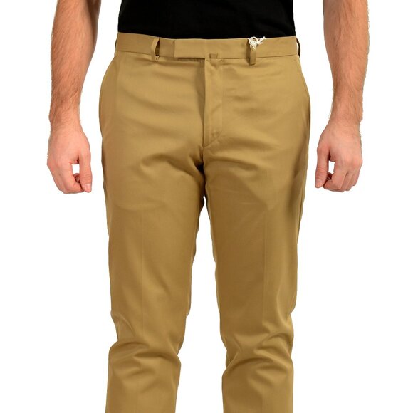 Valentino Men's Light Brown Flat Front Chino Pants US 36 IT 52